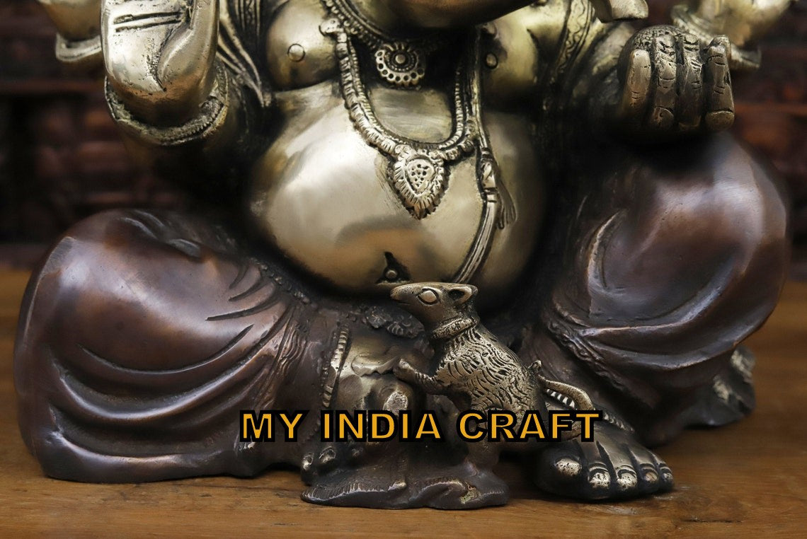 14" Brass ganesh idol