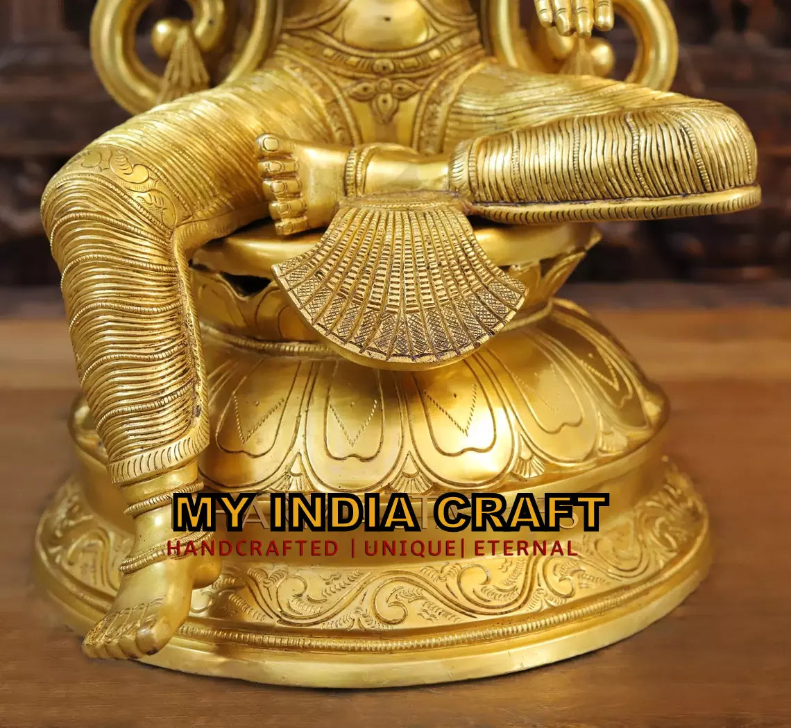 23.5" Lakshmi idol pure brass
