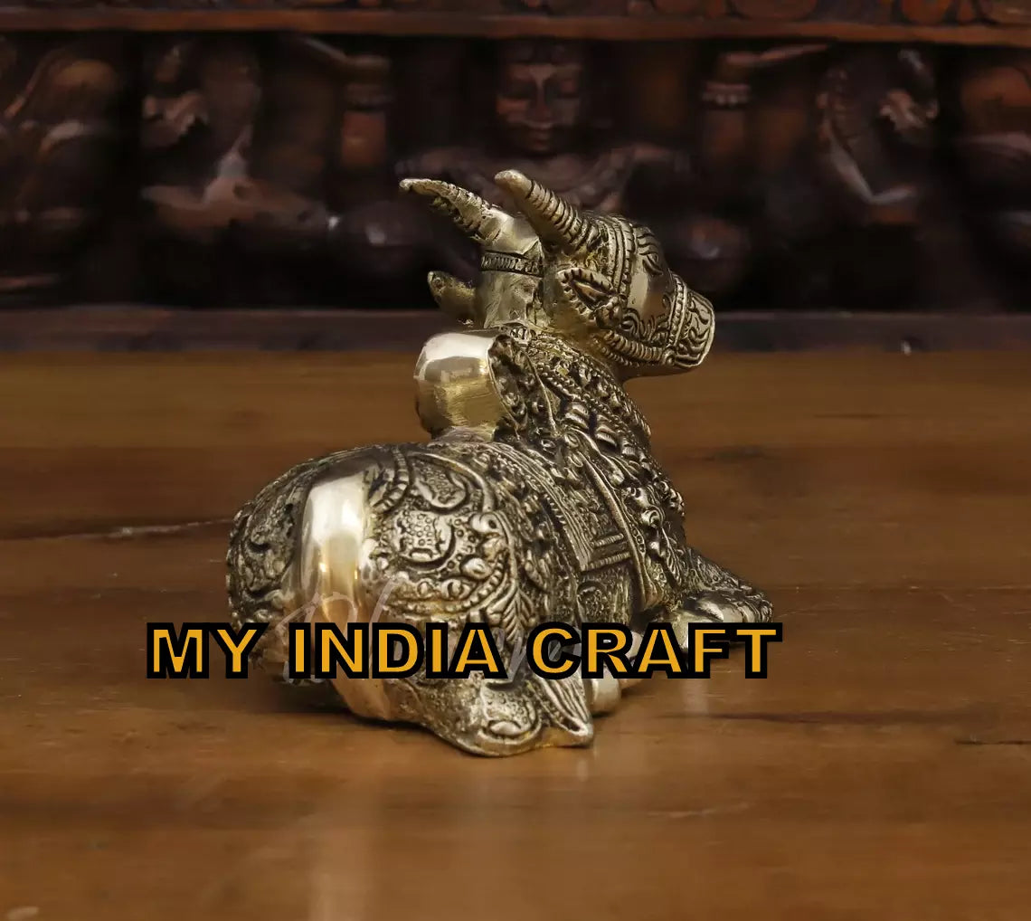 4.5" cow statue brass