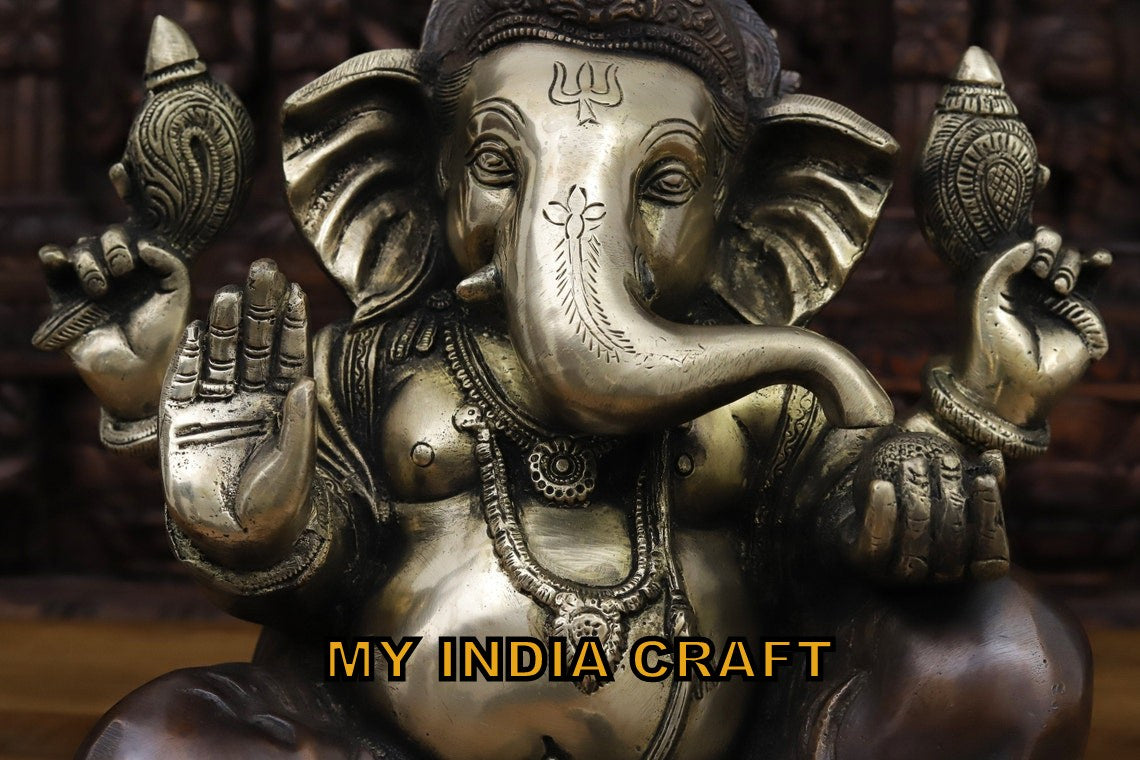 14" Brass ganesh idol