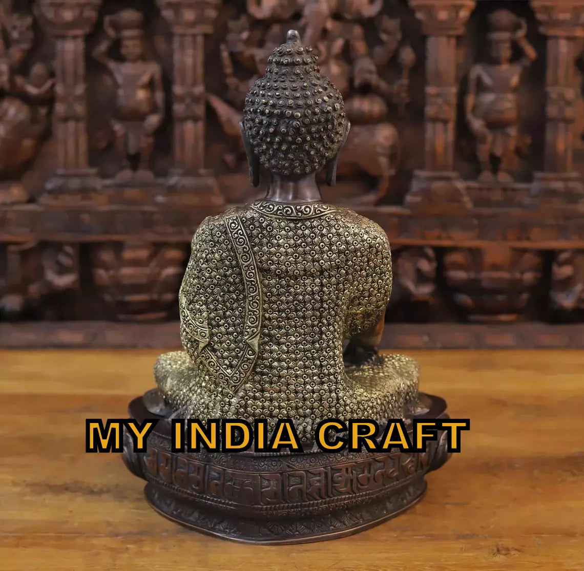 16.5" Buddha Statue brass
