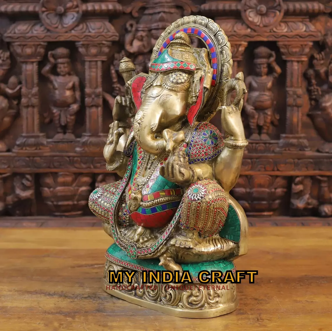 19" brass Ganesh statue