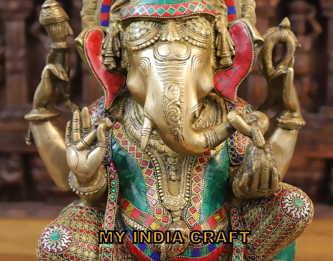 19" brass Ganesh statue