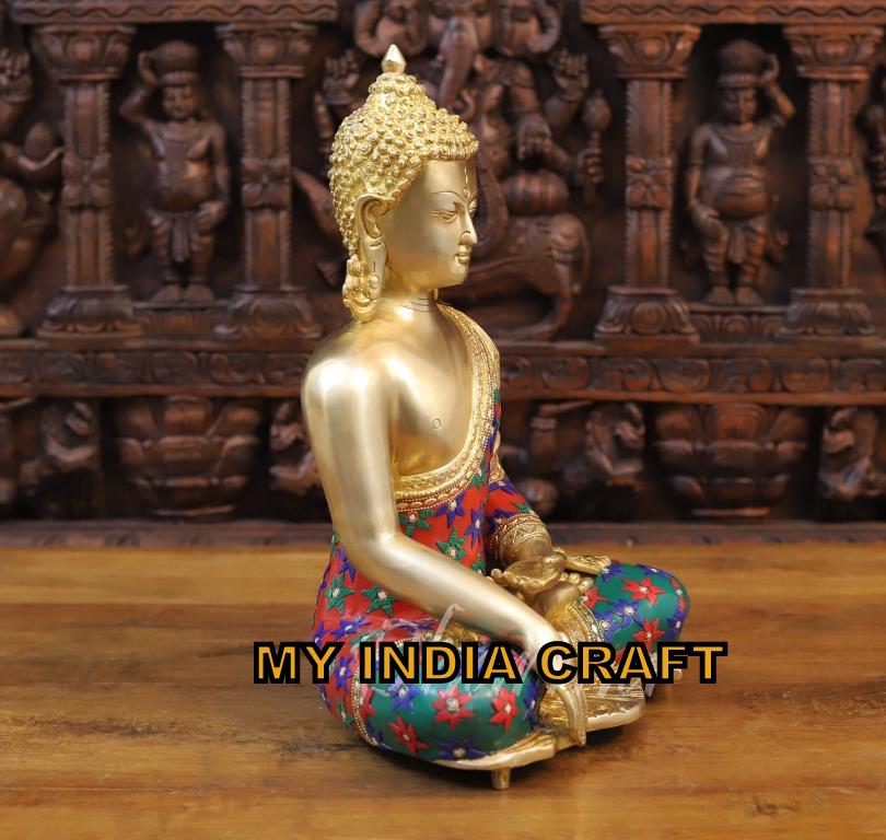 16" Buddha Statue brass