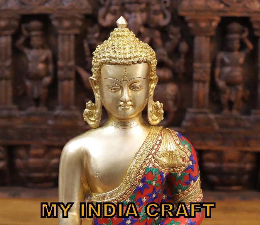 16" Buddha Statue brass