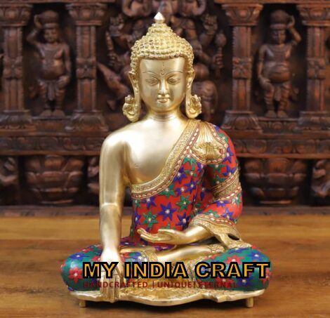 16" Buddha Statue brass