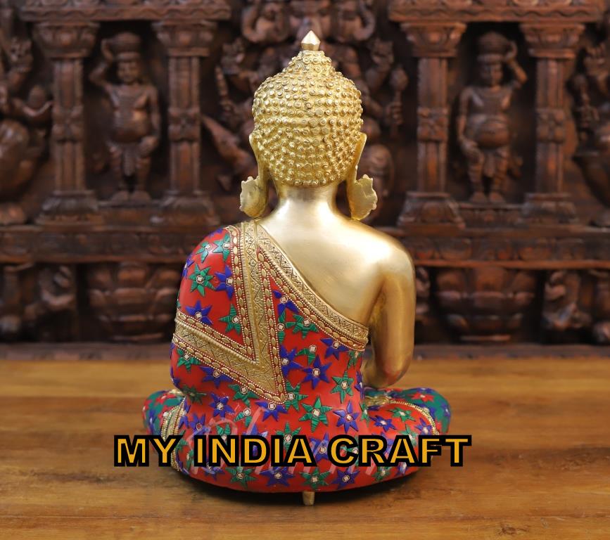 16" Buddha Statue brass