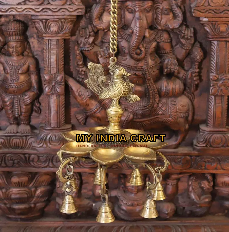 29" Hanging Brass Diya