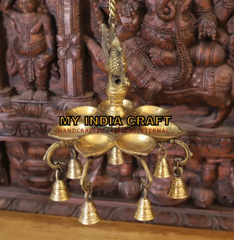 29" Hanging Brass Diya