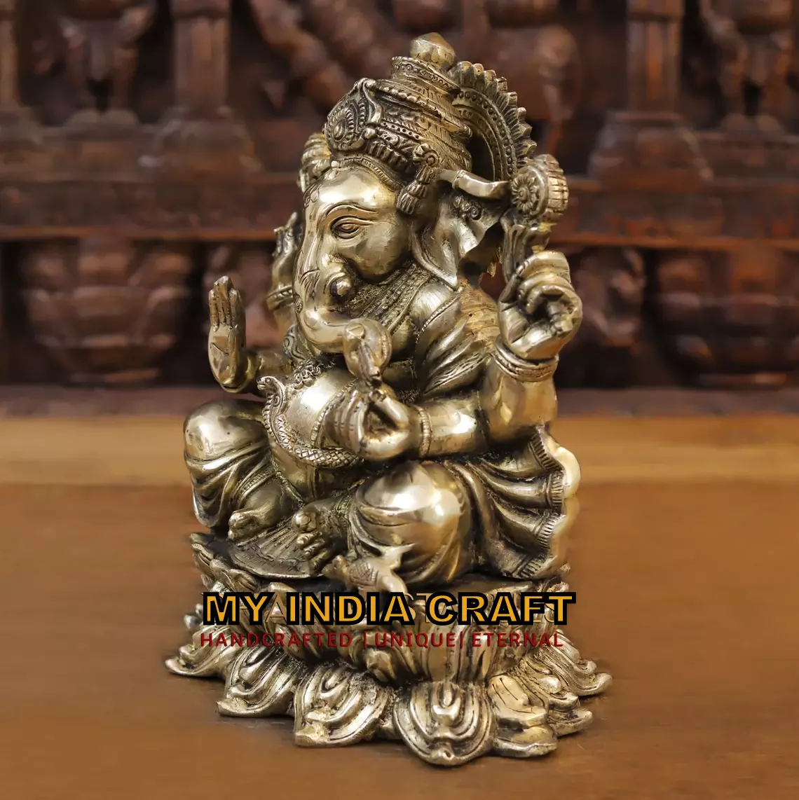 11" Lotus Ganesh statue