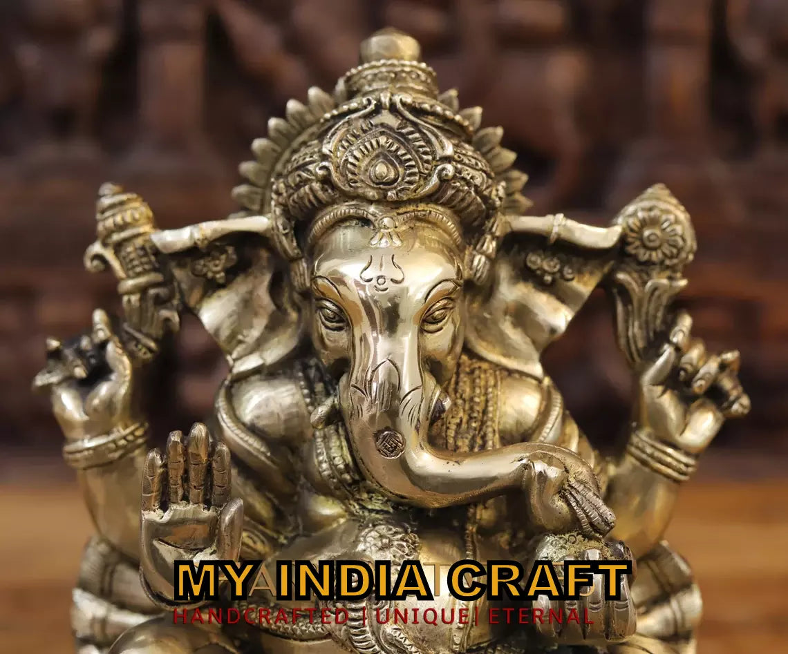 11" Lotus Ganesh statue