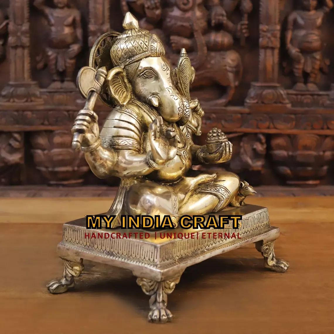 14" Ganpati statue handcrafted