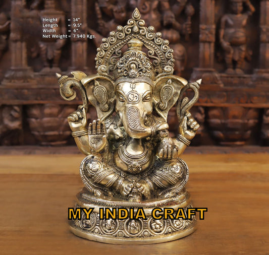 14" Ganesh statue living room