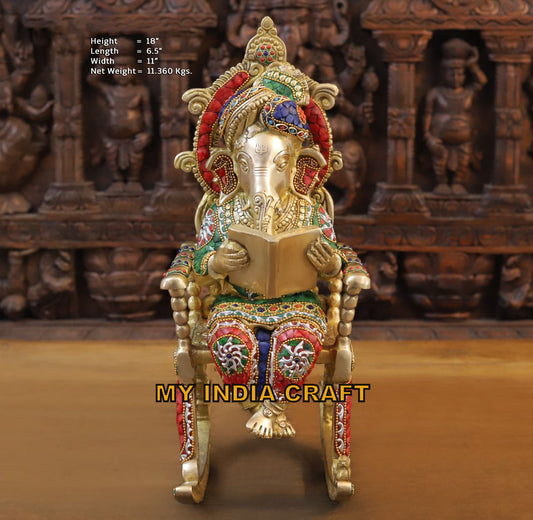 18" Ganpati on a chair