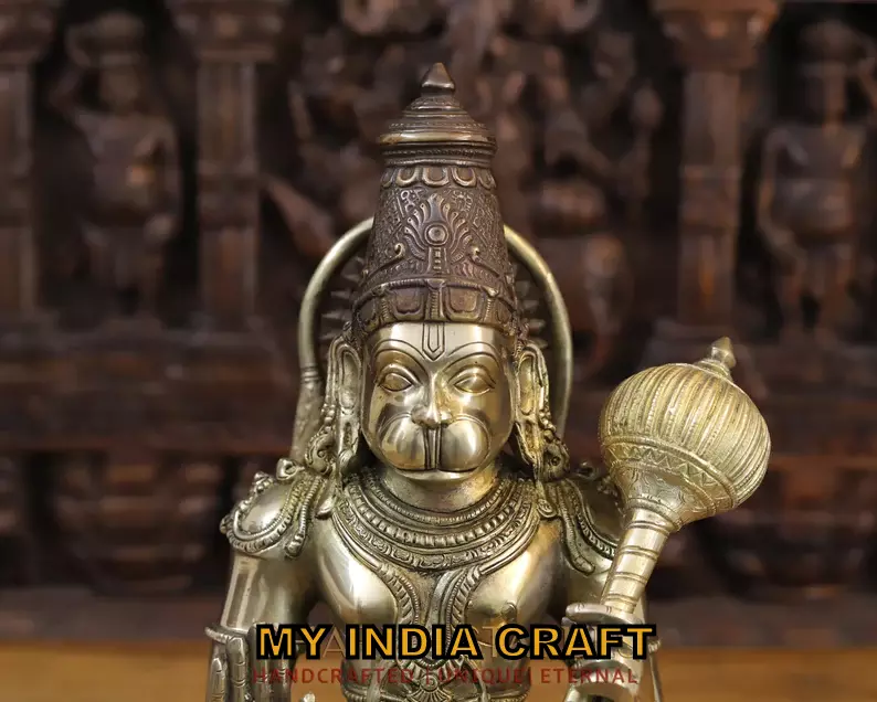 16" Metal Hanuman murti