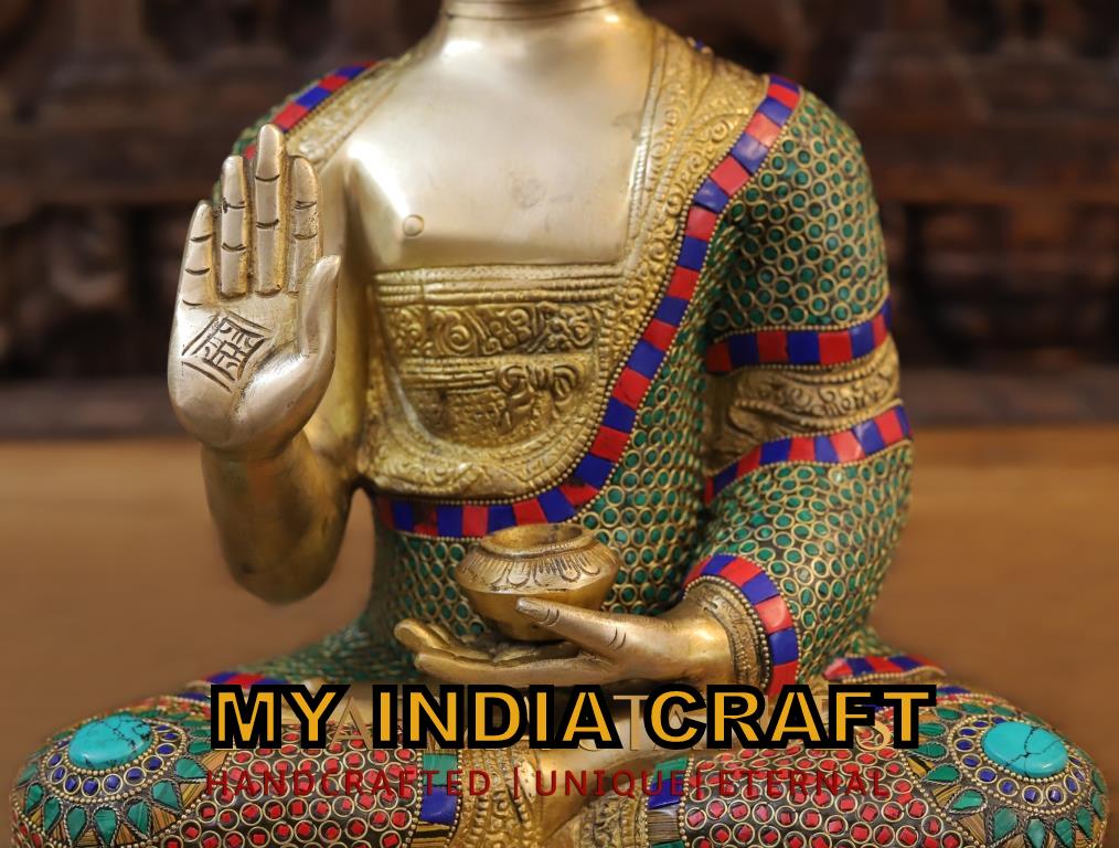 16" Buddha Statue brass
