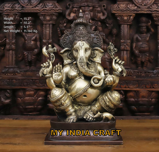 15.2" Ganpati idol brass