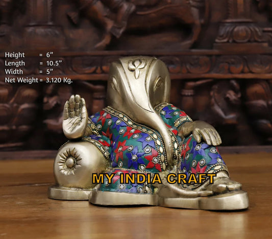 6" Sleeping Ganesh Murti