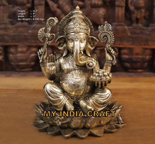 11.5" Ganpati idol brass material