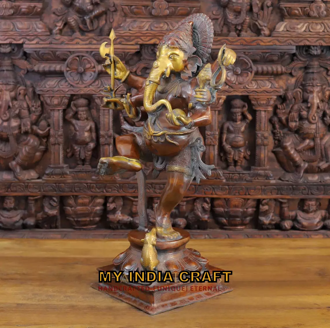 26.5" Ganesh statue brass