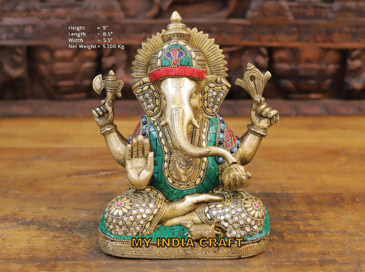 9" Ganesh statue