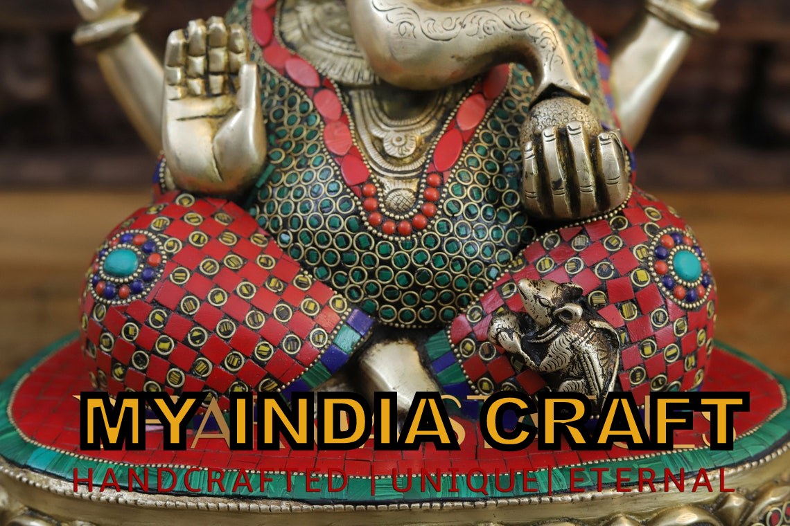 15" Brass Ganesh statue