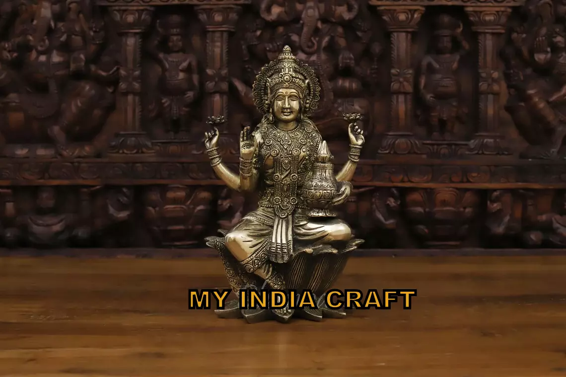 11.5" Lakshmi statue on lotus