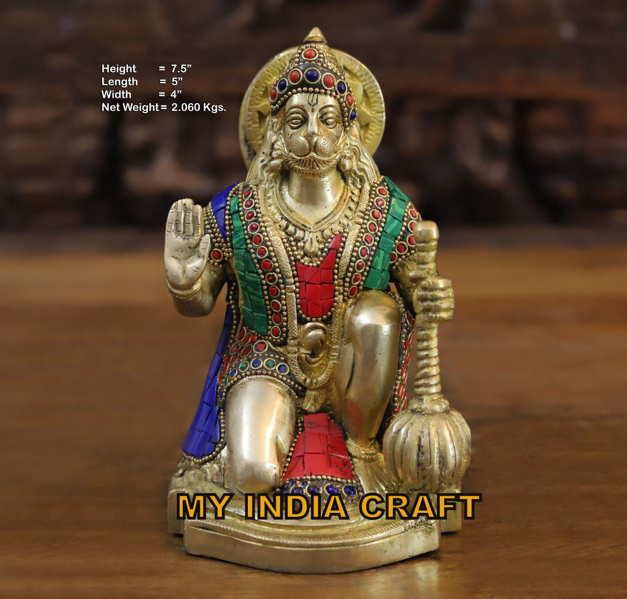 7.5" Hanuman Statue for home temple