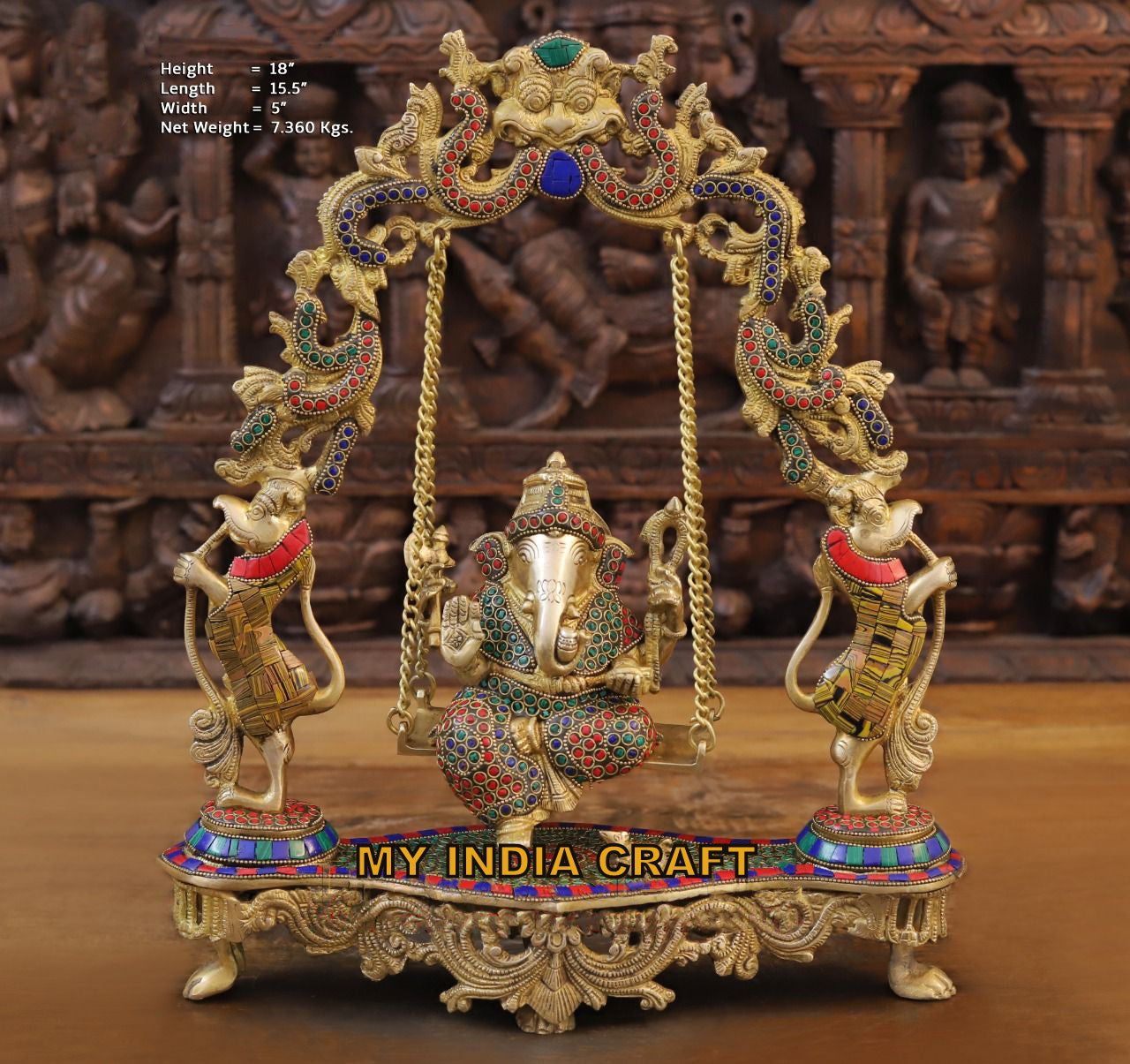 18" Swing Ganesh statue