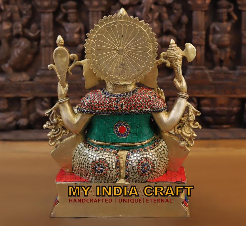 15.5" Ganesh statue brass