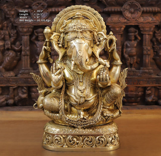 20.5" Ganesh statue brass