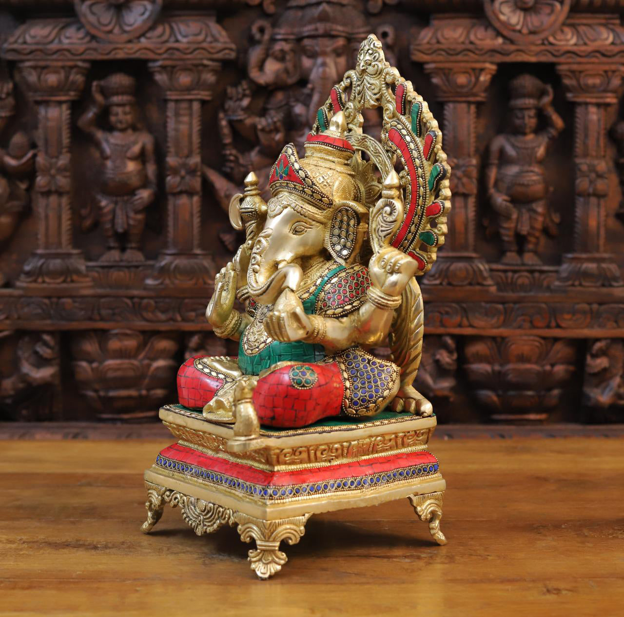 Brass Metal Wall Hanging Pan Leaf Ganesh Idol Gift Item | e return gifts
