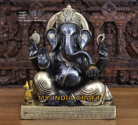 21" Black Vastu ganpati idol