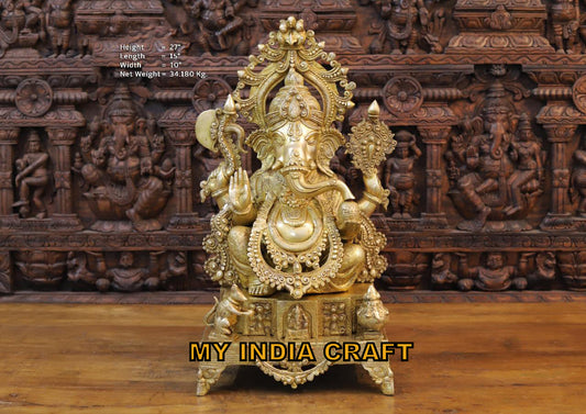 27" Brass Ganesh idol