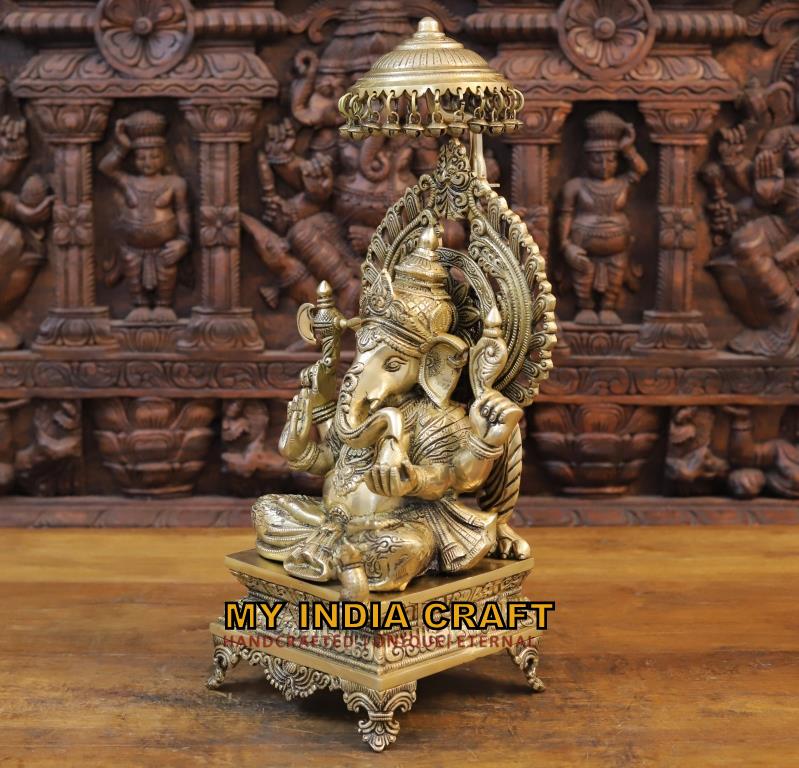 20.5" Chatra Ganesh statue