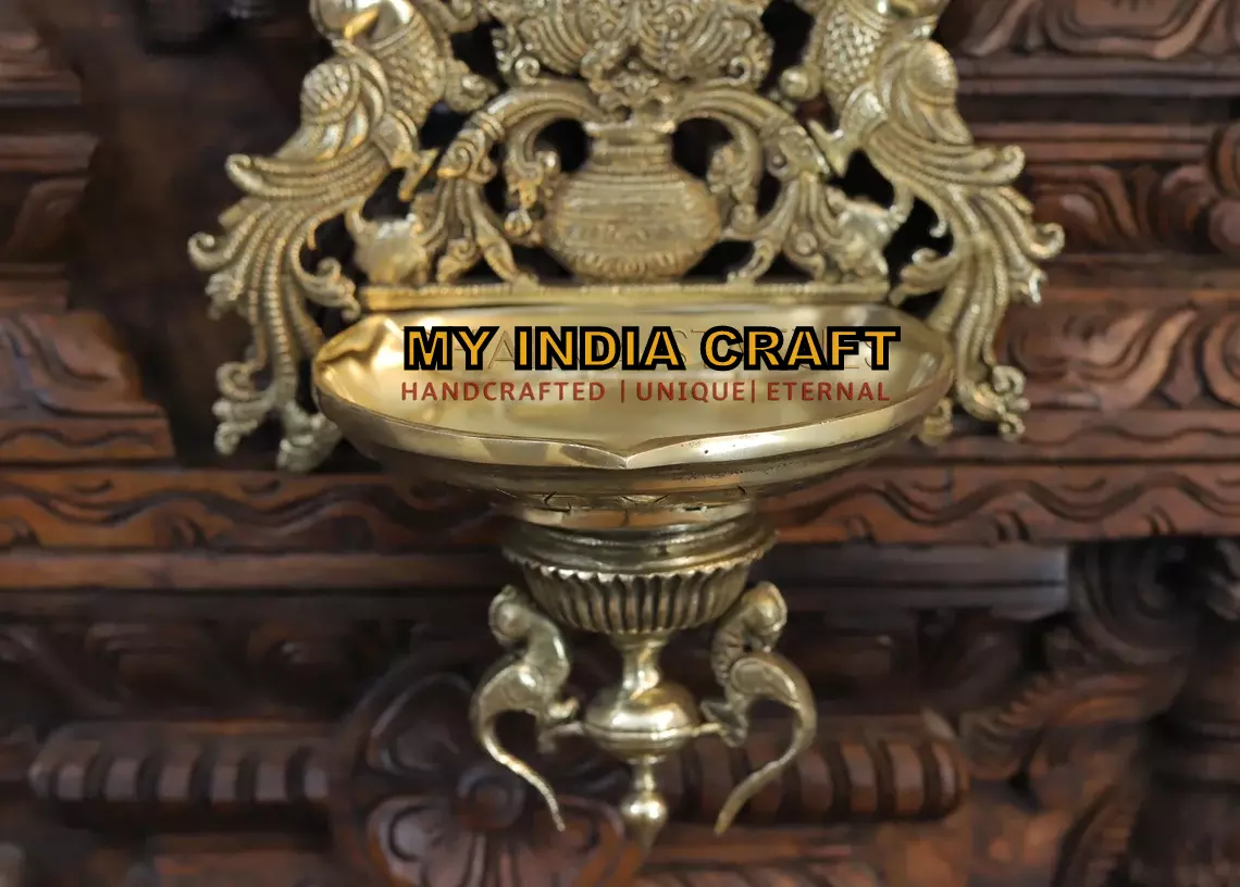 15" Brass Lakshmi Hanging diya (set of 2)