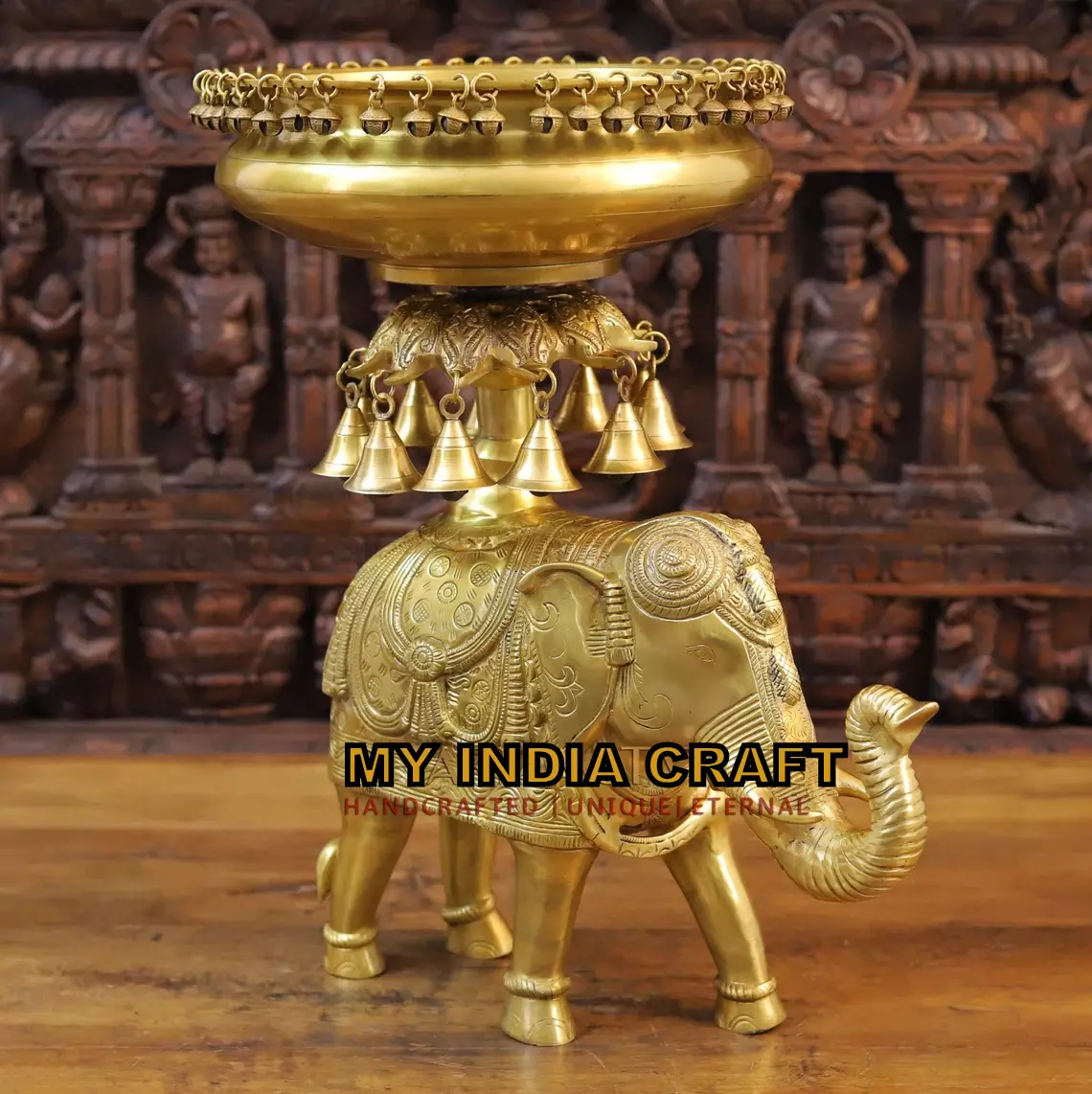 20.5" Urli with Elephant stand (SET OF 2)