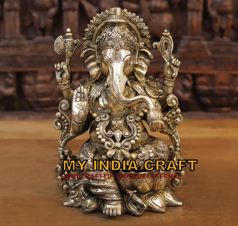 Ganesha Idols For Home Decor Ganesh Diya Murti God Idol Pooja Vinayagar  Statue Lord Ganpati On Leaf Table Office Kitchen Living Room Decoration  Item Diwali Decorative Accessories at Rs 360 | Ganpati