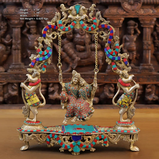 18" Radha Krishna On Swing