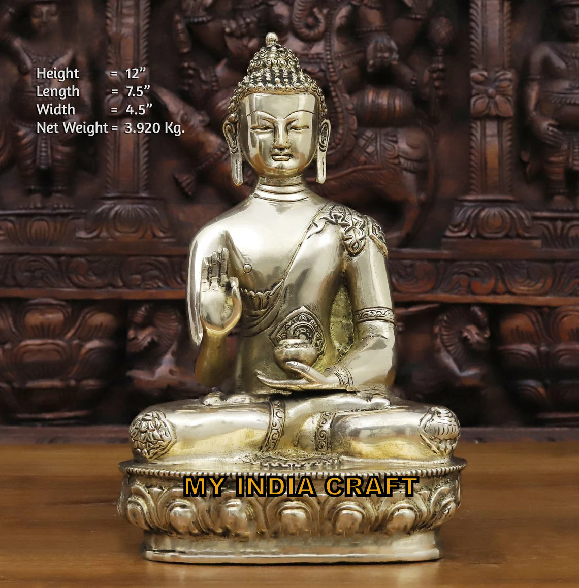 12" Buddha statue for home