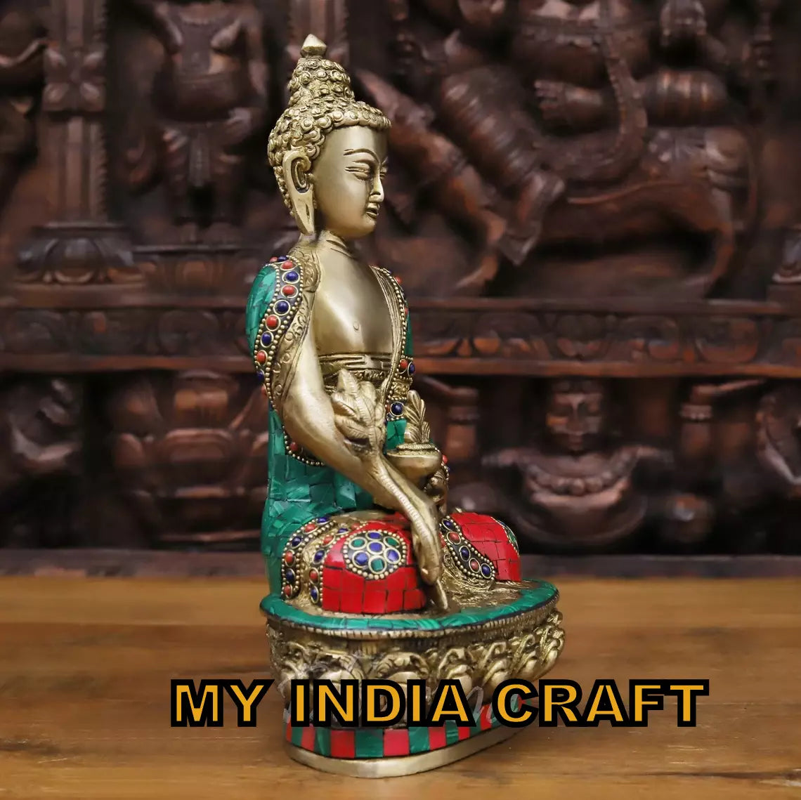 10" Buddha Statue brass