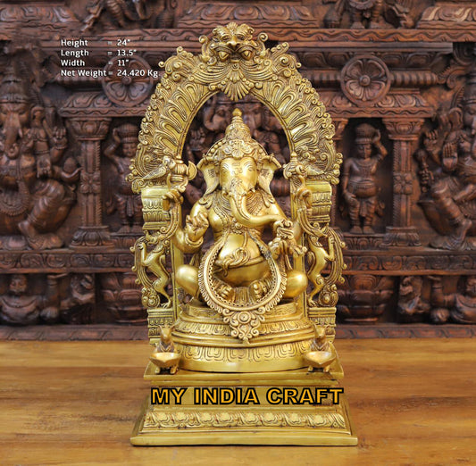 24" Ganesh in brass