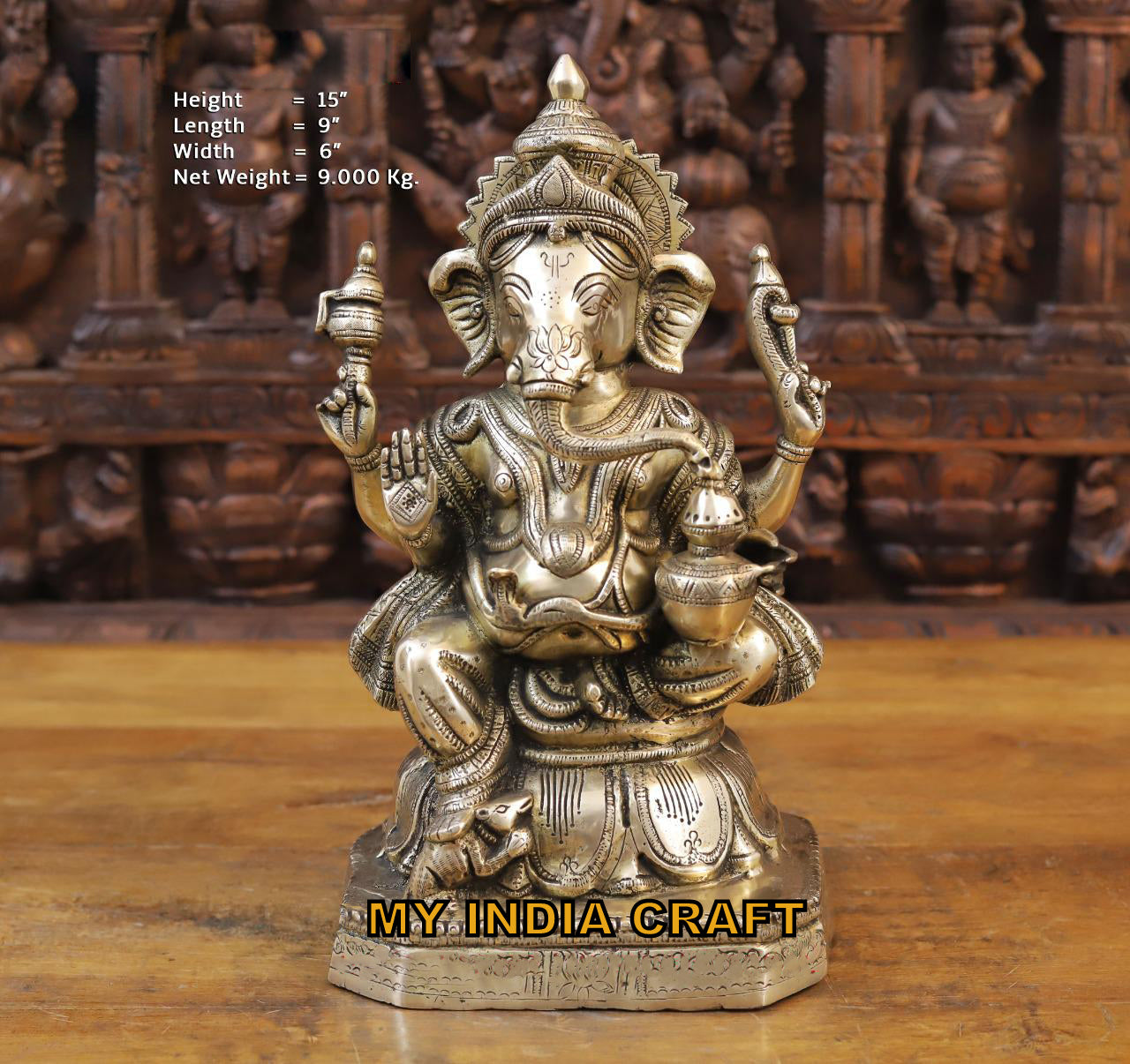 15" Lotus Ganpati idol