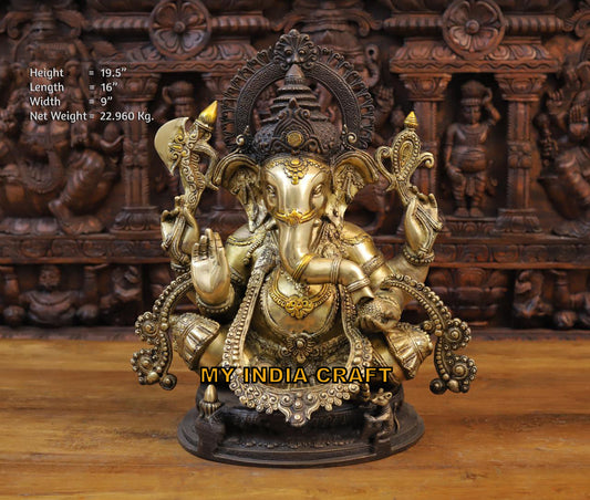 19.5" Antique Ganesh murti