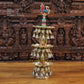 28.5" Brass Peacock lotus diya with bells
