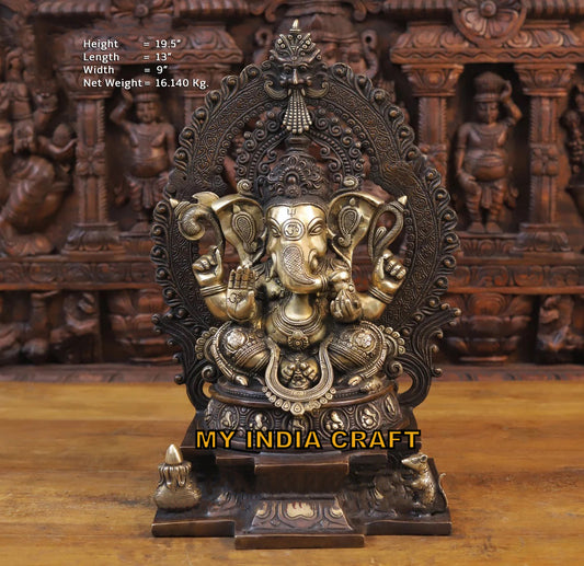 19.5" Antique Ganesh murti