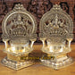 17" Brass Ganesh Lakshmi diya set (set of 2)