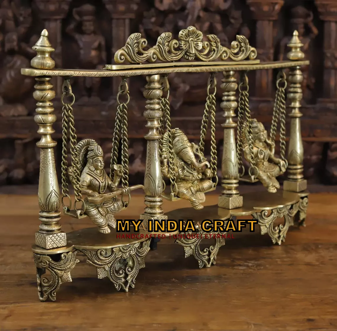 15" Swing ganesh lakshmi saraswati