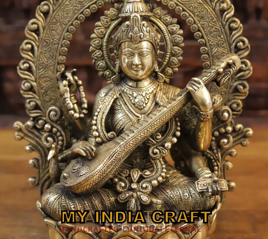 14.5" Saraswati statue