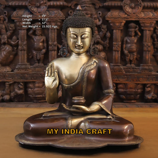 19" Buddha antique statue